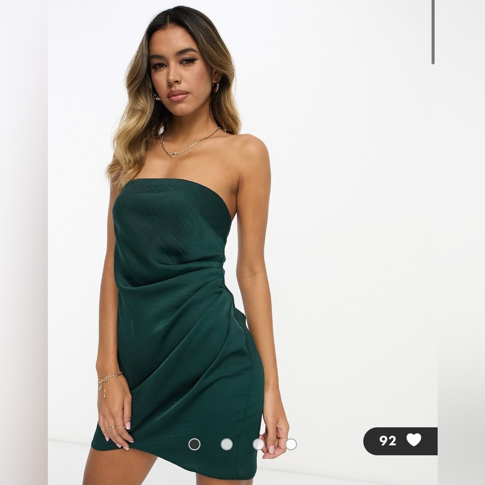 Strapless satin dress